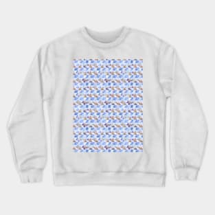 watercolor geometric straight lines blue brown Crewneck Sweatshirt